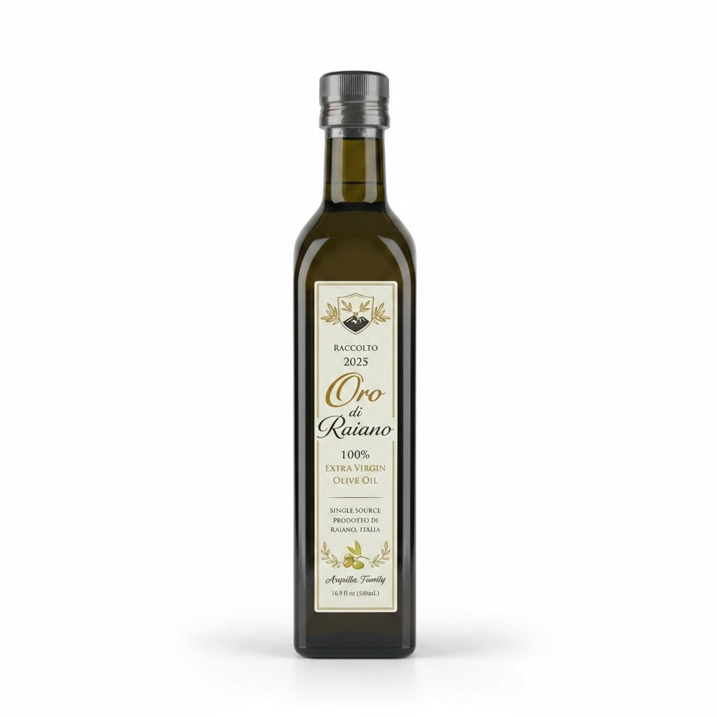 Oro di Raiano Extra Virgin Olive Oil — 500mL, Raccolto 2025