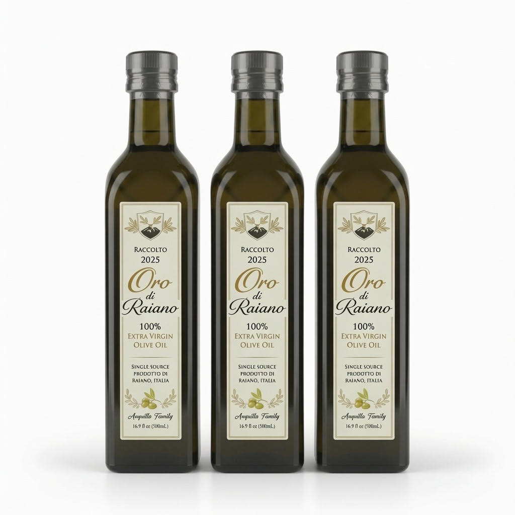 Oro di Raiano Extra Virgin Olive Oil — 500mL, Raccolto 2025